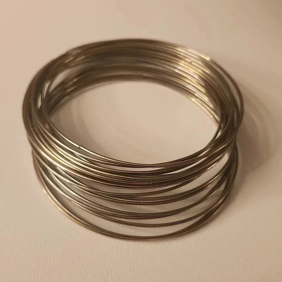 Silver Gray Bangles Bracelets - Picture 1 of 1